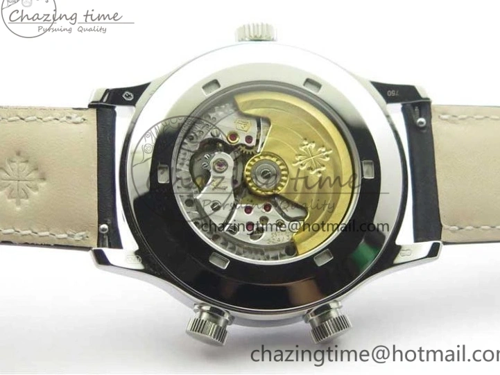 MIROTIME 0122 Practical Calatrava 5524 Pilot Travel Time SS GRF Blue Dial on Black Leather Strap A324 V 7107